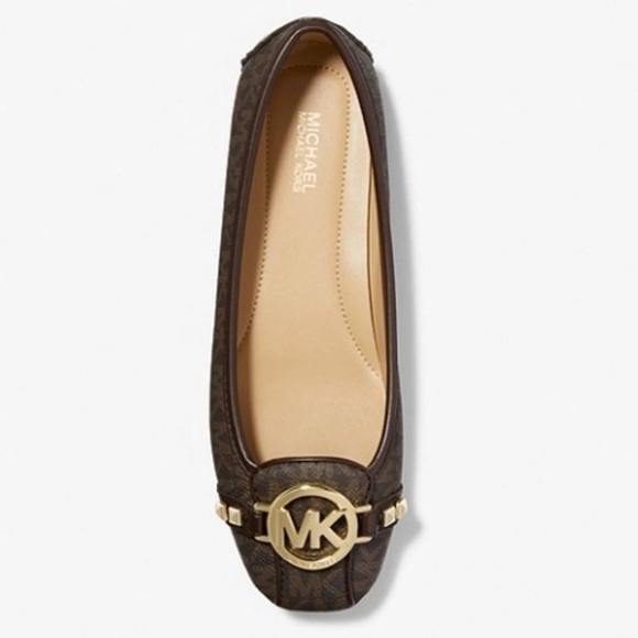 Michael Michael Kors Fulton Sz 6.5 Brown Logo Leather Moccasin Flats - Picture 2 of 11